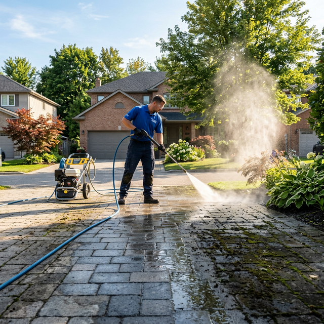 GTA Driveway Power Washing: How to Remove Years of Stains in One Day